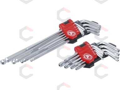 L tipo raktų rinkinys | ilgi | T-Star (Torx) T10 - T50 / Hex šešiakampis 1,5 - 10 mm | 18 vnt. (822) L tipo raktų rinkinys | ilgi | T-Star (Torx) T10 - T50 / Hex šešiakampis 1,5 - 10 mm | 18 vnt. (822)