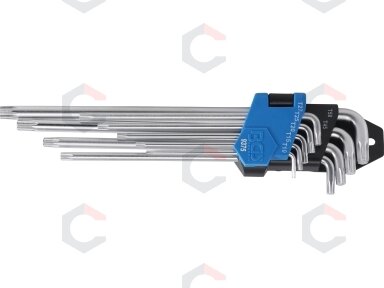 L tipo raktų rinkinys | labai ilgi + labai trumpi | T-Star (Torx) T10 - T50 | 9 vnt. (9375) L tipo raktų rinkinys | labai ilgi + labai trumpi | T-Star (Torx) T10 - T50 | 9 vnt. (9375)