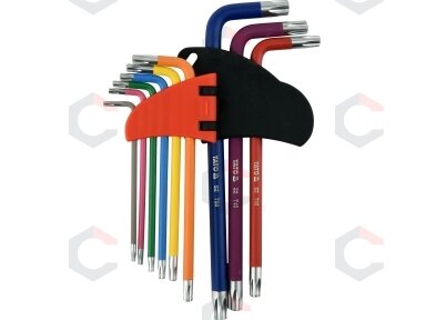L tipo raktų rinkinys | spalvoti / S2 | T-Star (Torx) / T10 - T50 | 9 vnt. (YT-05633) L tipo raktų rinkinys | spalvoti / S2 | T-Star (Torx) / T10 - T50 | 9 vnt. (YT-05633)