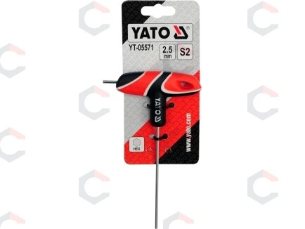 L tipo atsuktuvas HEX su rankena 2.5 mm (YT-05571) 1 L tipo atsuktuvas HEX su rankena 2.5 mm (YT-05571) 1