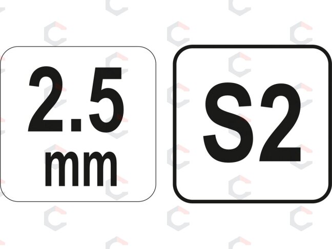 L tipo atsuktuvas HEX su rankena 2.5 mm (YT-05571) 2