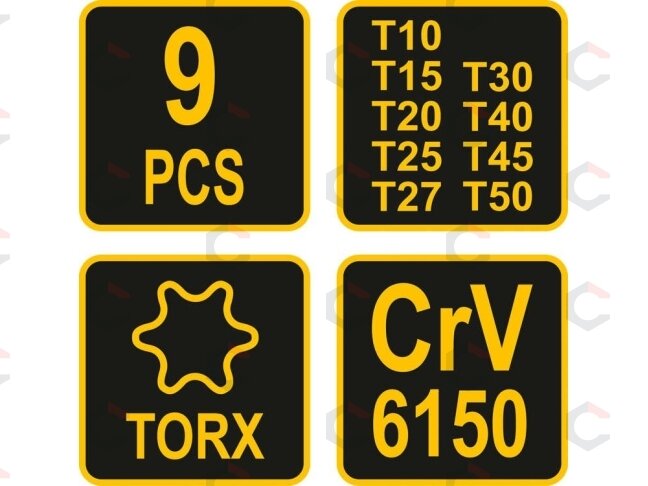 L tipo atsuktuvų su rankena rinkinys | T-Star (Torx) | 9 vnt (56639) 4