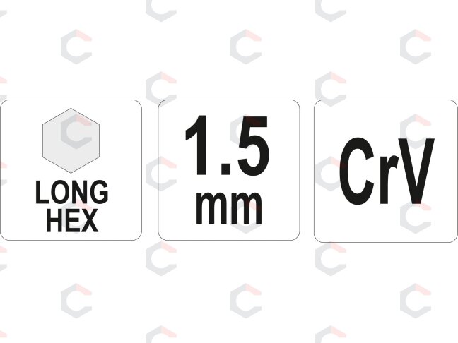 L tipo raktas | ilgas | hex šešiakampis | 1,5 mm (YT-05430) 1 L tipo raktas | ilgas | hex šešiakampis | 1,5 mm (YT-05430) 1