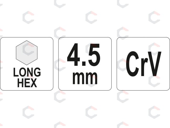 L tipo raktas | ilgas | hex šešiakampis | 4,5 mm (YT-05435) 1 L tipo raktas | ilgas | hex šešiakampis | 4,5 mm (YT-05435) 1