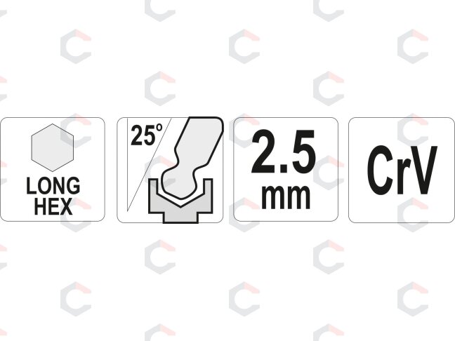L tipo raktas | ilgas | hex šešiakampis su šarnyru | 2,5 mm (YT-05452) 1 L tipo raktas | ilgas | hex šešiakampis su šarnyru | 2,5 mm (YT-05452) 1