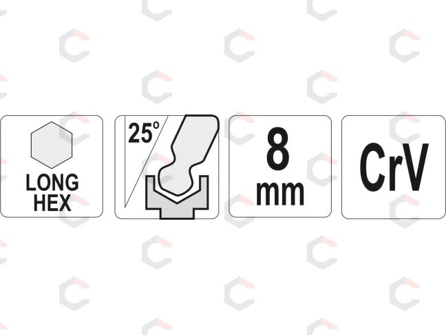 L tipo raktas | ilgas | hex šešiakampis su šarnyru | 8,0 mm (YT-05460) 1 L tipo raktas | ilgas | hex šešiakampis su šarnyru | 8,0 mm (YT-05460) 1