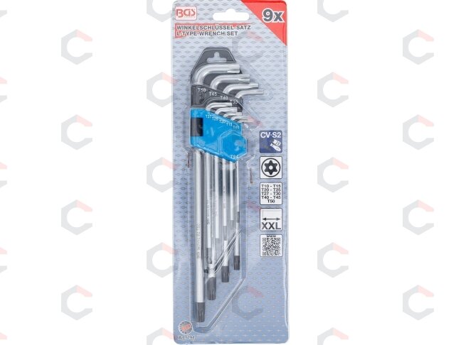L tipo raktų rinkinys | ilgas tipas | T-Star (Torx) / T-Star su skylutėm (Torx) T10 - T50 | 9 vnt. (794) 5