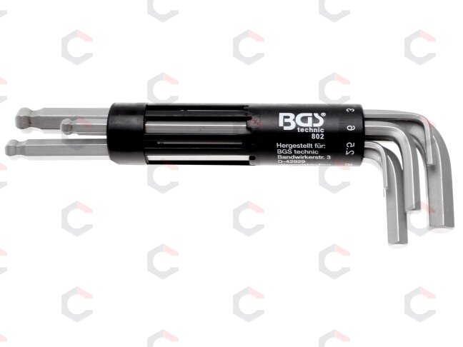 L tipo raktų rinkinys | ilgi | hex šešiakampis / hex šešiakampis su 2-10 mm šarnyru | 8 vnt. (802)