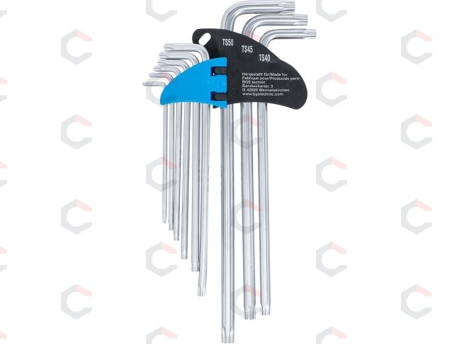 L tipo raktų rinkinys | ilgiausias tipas | 5-kampiai | T-Star (Torx Plus) TS10 - TS50 | 9 vnt. (777) 2