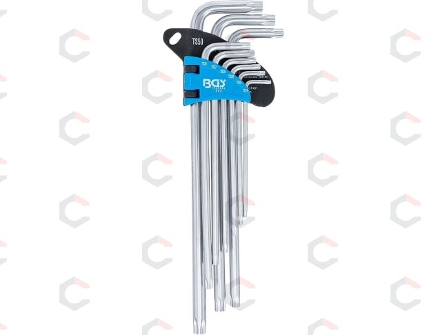 L tipo raktų rinkinys | ilgiausias tipas | 5-kampiai | T-Star (Torx Plus) TS10 - TS50 | 9 vnt. (777)