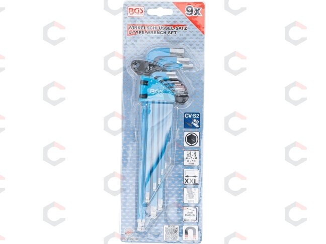 L tipo raktų rinkinys | ilgiausias tipas | hex šešiakampis / hex šešiakampis šarnyrinis / magnetinis 1,5 - 10 mm | 9 vnt. (35100) 3 L tipo raktų rinkinys | ilgiausias tipas | hex šešiakampis / hex šešiakampis šarnyrinis / magnetinis 1,5 - 10 mm | 9 vnt. (35100) 3