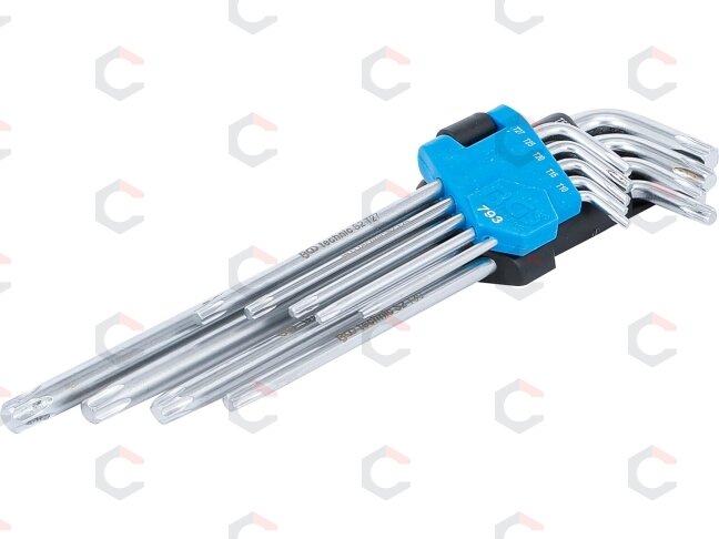 L tipo raktų rinkinys | labai ilgi | T-Star (Torx) T10 - T50 | 9 vnt. (793)