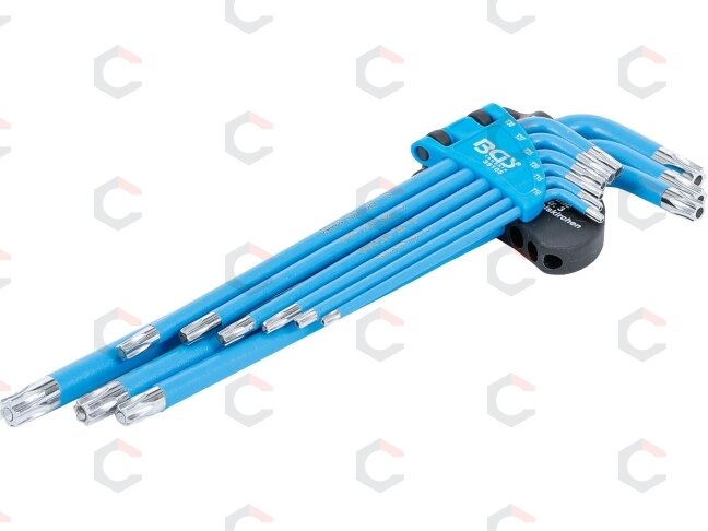 L tipo raktų rinkinys | T-Star (Torx) / T-Star su skyle (Torx) T10 - T50 | 9 vnt. (35105) L tipo raktų rinkinys | T-Star (Torx) / T-Star su skyle (Torx) T10 - T50 | 9 vnt. (35105)