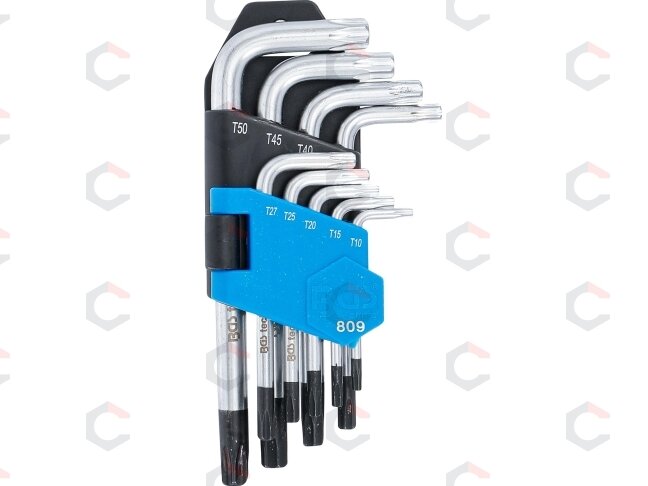 L tipo raktų rinkinys | trumpi | T-Star su skylutėm (Torx) T10 - T50 | 9 vnt. (809) 1 L tipo raktų rinkinys | trumpi | T-Star su skylutėm (Torx) T10 - T50 | 9 vnt. (809) 1