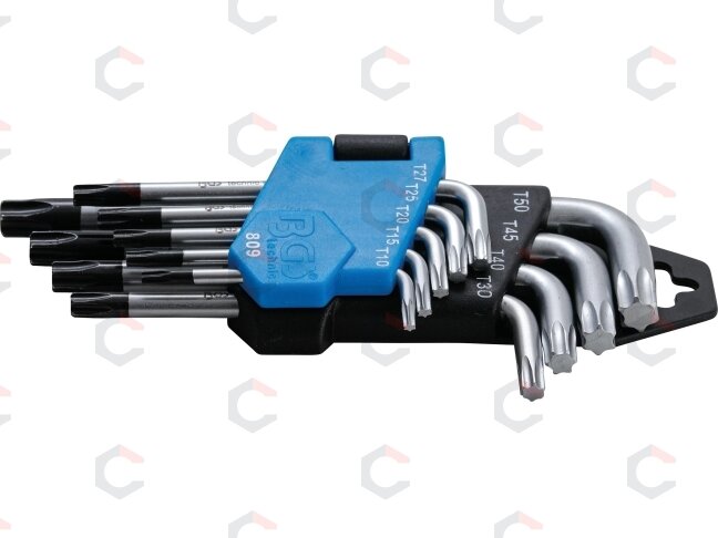 L tipo raktų rinkinys | trumpi | T-Star su skylutėm (Torx) T10 - T50 | 9 vnt. (809) 4 L tipo raktų rinkinys | trumpi | T-Star su skylutėm (Torx) T10 - T50 | 9 vnt. (809) 4