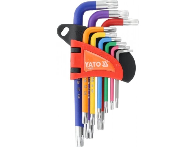 Trumpų L tipo TORX TR raktų su skyle rinkinys T10–T50, 9 vnt. YATO (YT-05637) 1 Trumpų L tipo TORX TR raktų su skyle rinkinys T10–T50, 9 vnt. YATO (YT-05637) 1