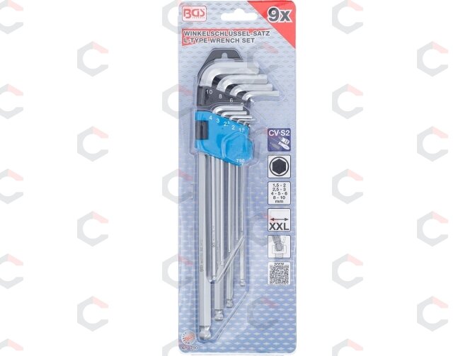L tipo raktų rinkinys | ilgas tipas | Hex šešiakampis / hex šešiakampis su šarnyru 1,5 - 10 mm | 9 vnt. (790) 3 L tipo raktų rinkinys | ilgas tipas | Hex šešiakampis / hex šešiakampis su šarnyru 1,5 - 10 mm | 9 vnt. (790) 3