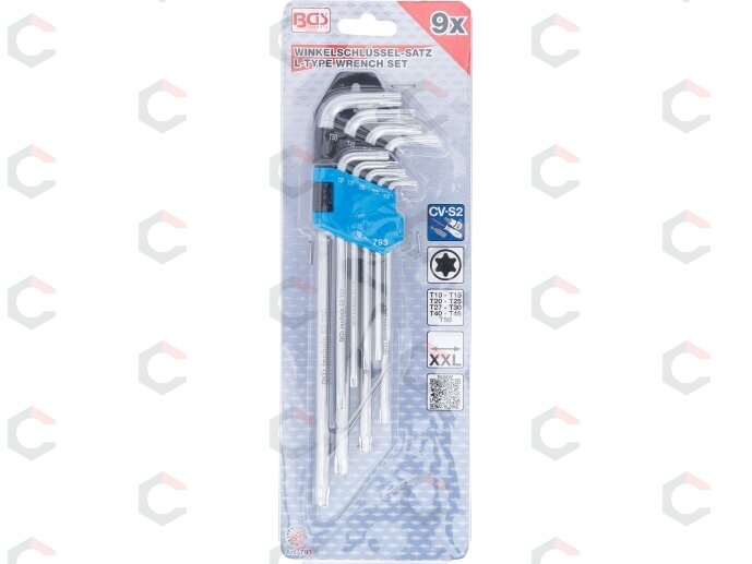L tipo raktų rinkinys | labai ilgi | T-Star (Torx) T10 - T50 | 9 vnt. (793) 3