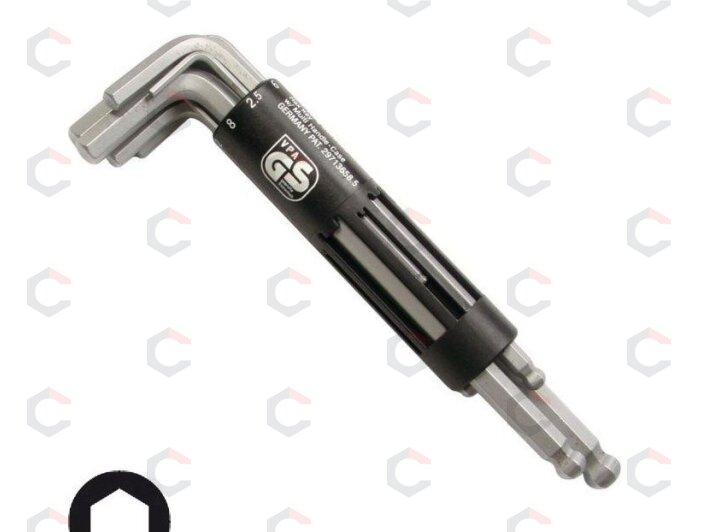 L tipo raktų rinkinys | ilgi | hex šešiakampis / hex šešiakampis su 2-10 mm šarnyru | 8 vnt. (802) 3