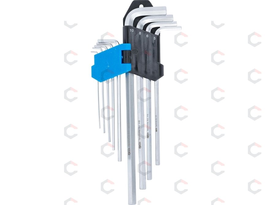 L tipo raktų rinkinys | ilgas tipas | hex šešiakampis 1,5 - 10 mm | 9 vnt. (808) 2