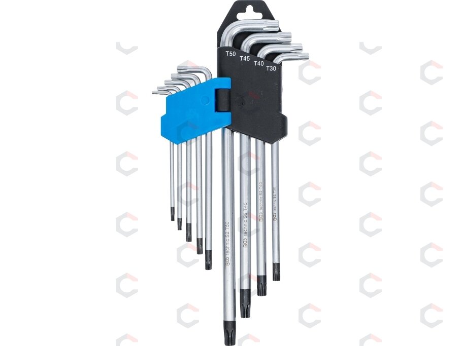 L tipo raktų rinkinys | ilgas tipas | T-Star (Torx) / T-Star su skylutėm (Torx) T10 - T50 | 9 vnt. (794) 2
