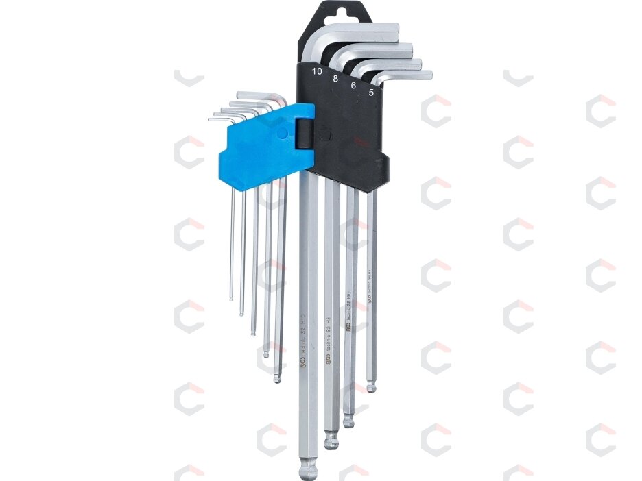 L tipo raktų rinkinys | ilgas tipas | Hex šešiakampis / hex šešiakampis su šarnyru 1,5 - 10 mm | 9 vnt. (790) 2