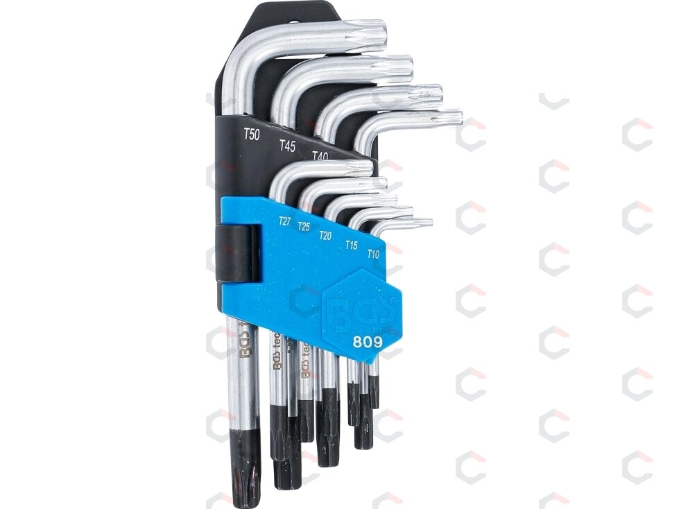 L tipo raktų rinkinys | trumpi | T-Star su skylutėm (Torx) T10 - T50 | 9 vnt. (809) 1 L tipo raktų rinkinys | trumpi | T-Star su skylutėm (Torx) T10 - T50 | 9 vnt. (809) 1