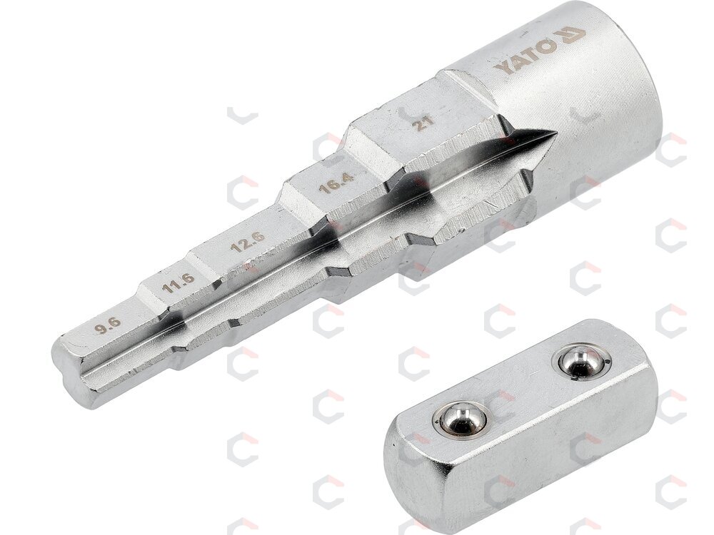 Laiptinis raktas su adapteriu | 12,7 mm (1/2") | 9,6–21 mm (YT-03319) Laiptinis raktas su adapteriu | 12,7 mm (1/2") | 9,6–21 mm (YT-03319)