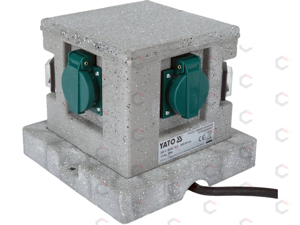 Lauko kištukinių lizdų blokas su smeige | IP44 | 4 x 230 V (YT-81272) 2 Lauko kištukinių lizdų blokas su smeige | IP44 | 4 x 230 V (YT-81272) 2
