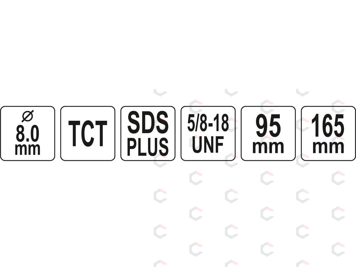 Laikiklis gręžimo karūnai TCT | 5/8"-18UNF | SDS plus (YT-43990) 3