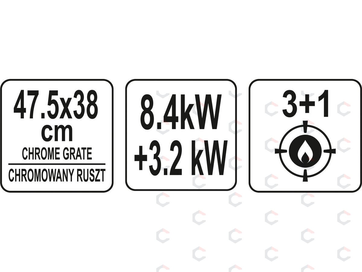 Lauko kepsninė / grilis | dujos | 3 + 1 | 11,6 KW (99646) 11