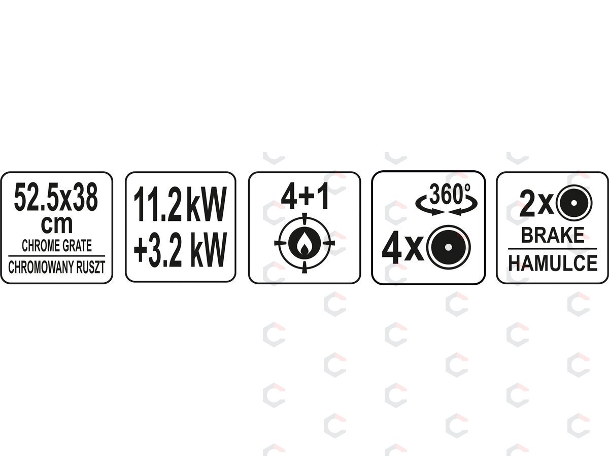 Lauko kepsninė / grilis | dujos | 4 + 1 | 14,4 KW (99647) 12 Lauko kepsninė / grilis | dujos | 4 + 1 | 14,4 KW (99647) 12