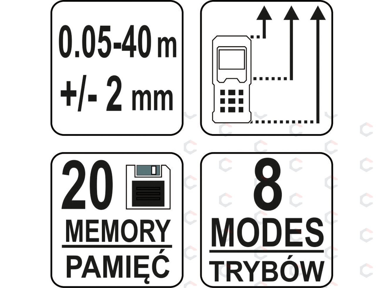 Lazerinis atstumo matuoklis | 0.05-40 m (81790) 5 Lazerinis atstumo matuoklis | 0.05-40 m (81790) 5