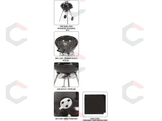 Lauko kepsninė / grilis su dangčiu | Apvalios grotelės 41 cm + dėklas (99583) 6 Lauko kepsninė / grilis su dangčiu | Apvalios grotelės 41 cm + dėklas (99583) 6