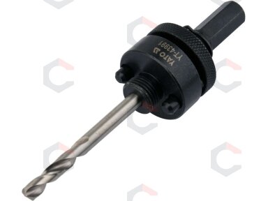Laikiklis gręžimo karūnai TCT | 5/8"-18UNF | 10 mm Hex (YT-43991) Laikiklis gręžimo karūnai TCT | 5/8"-18UNF | 10 mm Hex (YT-43991)