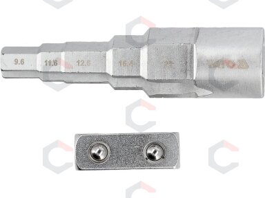 Laiptinis raktas su adapteriu | 12,7 mm (1/2") | 9,6–21 mm (YT-03319) Laiptinis raktas su adapteriu | 12,7 mm (1/2") | 9,6–21 mm (YT-03319)