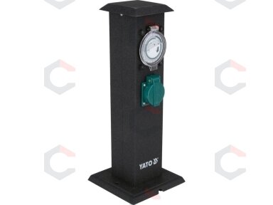 Lauko elektros lizdų stulpelis su programatoriumi | plieninis | IP44 | 2 x 230 V (YT-81276) Lauko elektros lizdų stulpelis su programatoriumi | plieninis | IP44 | 2 x 230 V (YT-81276)