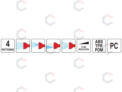 Laistymo pistoletas su 4 vandens srovės režimais ir dozatoriumi (YT-89512) 7 Laistymo pistoletas su 4 vandens srovės režimais ir dozatoriumi (YT-89512) 7