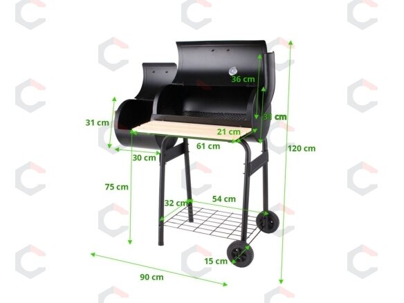 Lauko kepsninė / grilis | su dangčiu ir grotelėmis | 60 cm (99513) 1