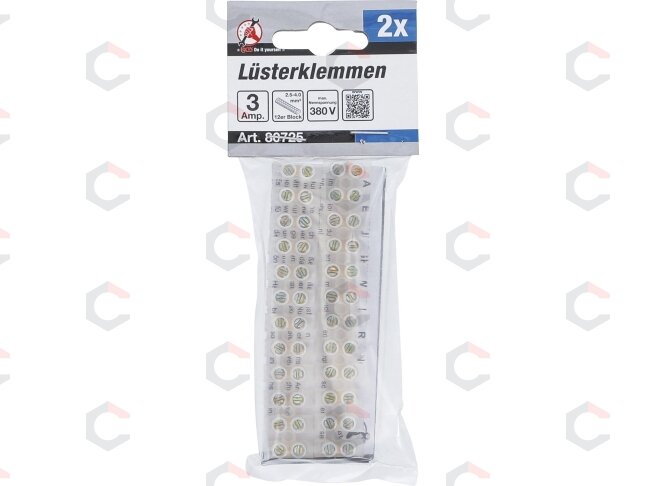 Laidų tvirtinimo gnybtai | 2.5 mm² | 2 vnt. | 12 vnt. blokelis (80725) 2 Laidų tvirtinimo gnybtai | 2.5 mm² | 2 vnt. | 12 vnt. blokelis (80725) 2