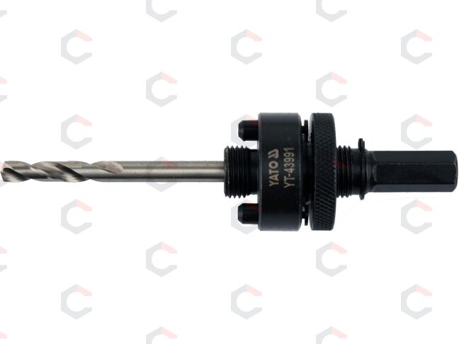 Laikiklis gręžimo karūnai TCT | 5/8"-18UNF | 10 mm Hex (YT-43991) 1 Laikiklis gręžimo karūnai TCT | 5/8"-18UNF | 10 mm Hex (YT-43991) 1