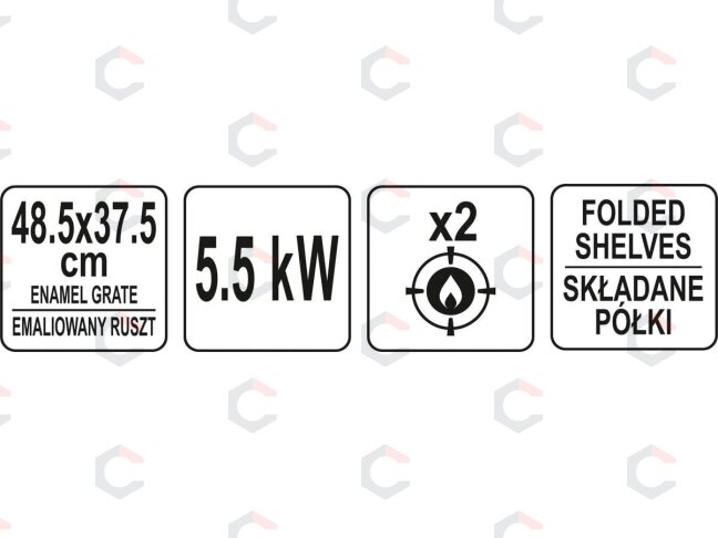 Lauko kepsninė / grilis | 2 degikliai | dujos | 5.5 kW (99644) 14 Lauko kepsninė / grilis | 2 degikliai | dujos | 5.5 kW (99644) 14