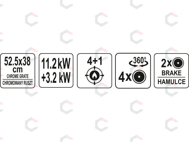 Lauko kepsninė / grilis | dujos | 4 + 1 | 14,4 KW (99647) 12 Lauko kepsninė / grilis | dujos | 4 + 1 | 14,4 KW (99647) 12