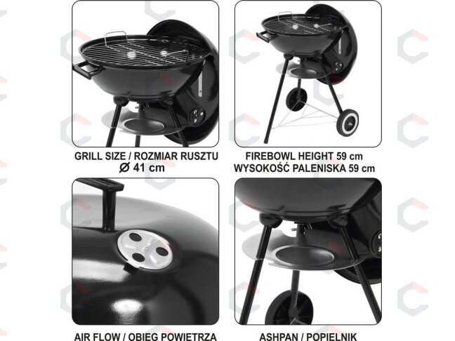 Lauko kepsninė / grilis su dangčiu | Apvalios grotelės 41 cm (99591) 3