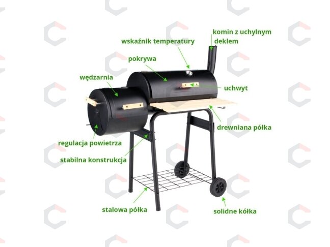 Lauko kepsninė / grilis | su dangčiu ir grotelėmis | 60 cm (99513) 3