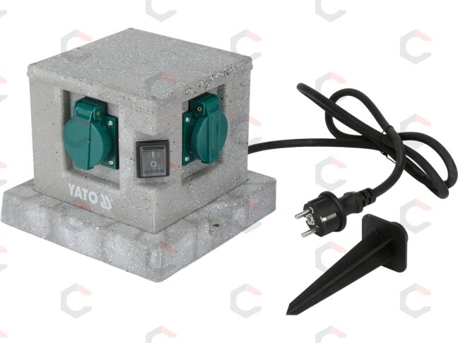 Lauko kištukinių lizdų blokas su smeige | IP44 | 4 x 230 V (YT-81272) Lauko kištukinių lizdų blokas su smeige | IP44 | 4 x 230 V (YT-81272)
