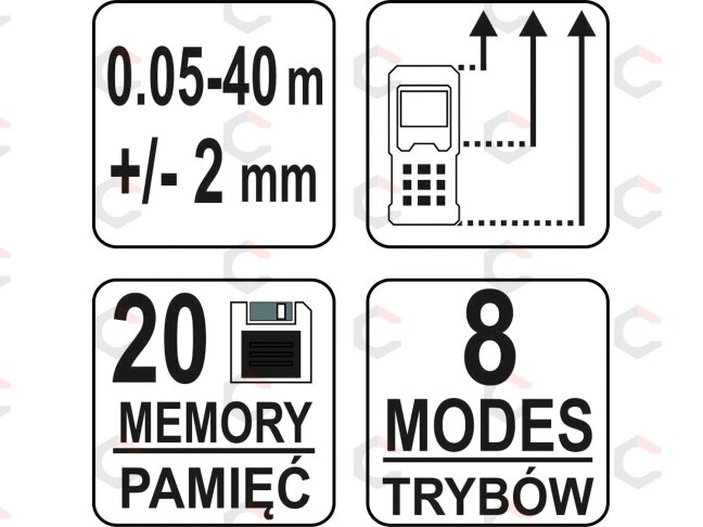 Lazerinis atstumo matuoklis | 0.05-40 m (81790) 5 Lazerinis atstumo matuoklis | 0.05-40 m (81790) 5