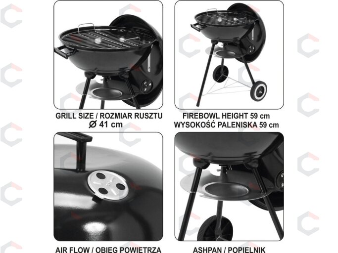 Lauko kepsninė / grilis su dangčiu | Apvalios grotelės 41 cm (99591) 3 Lauko kepsninė / grilis su dangčiu | Apvalios grotelės 41 cm (99591) 3
