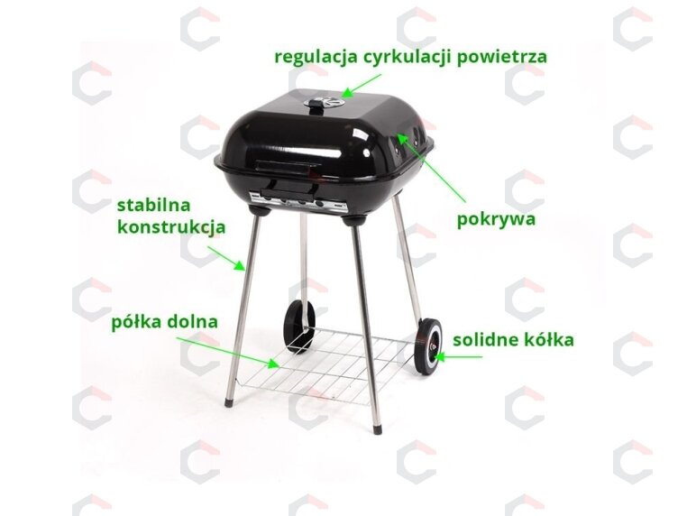 Lauko kepsninė / grilis | su dangčiu ir grotelėmis | 40X45 cm (99580) 3 Lauko kepsninė / grilis | su dangčiu ir grotelėmis | 40X45 cm (99580) 3
