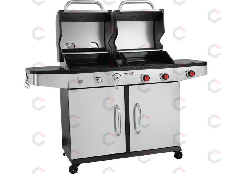 Lauko kepsninė / grilis | 2 viename | anglis / dujos | Nerūdijantis plienas | 8.2 kW (YG-20030) Lauko kepsninė / grilis | 2 viename | anglis / dujos | Nerūdijantis plienas | 8.2 kW (YG-20030)